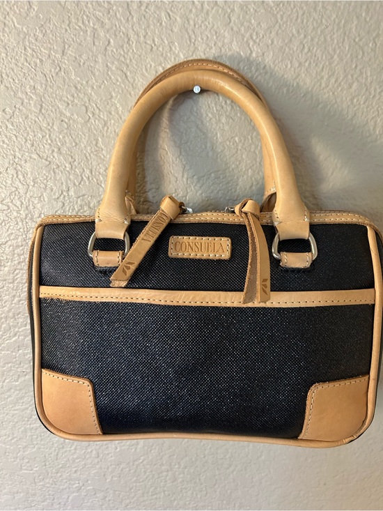 Consuela Handbags - Consuela Black and Tan Small Satchel